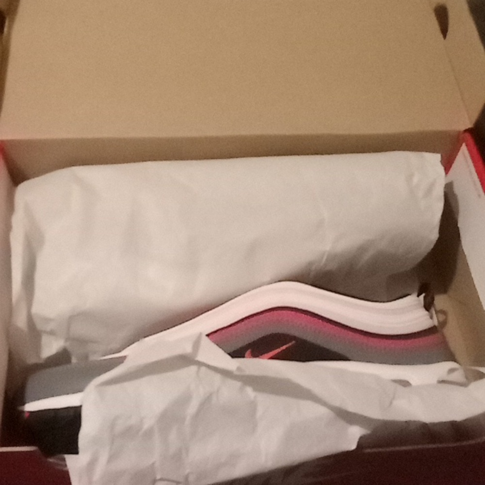 Nike Air Max 97 size 11 pink, white, gray, and black